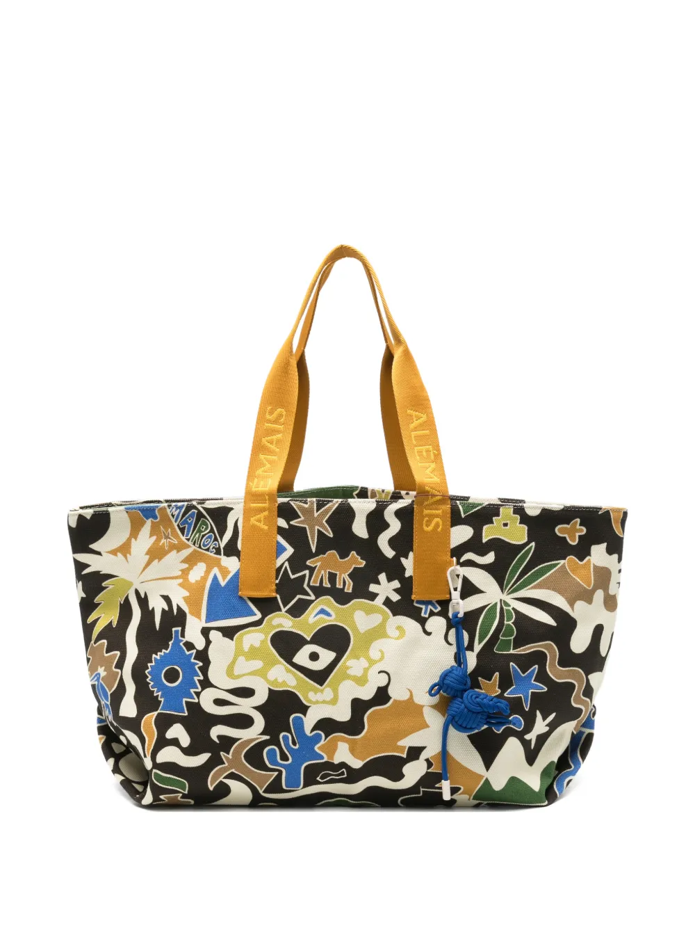 ALEMAIS Maroc printed beach bag - Schwarz
