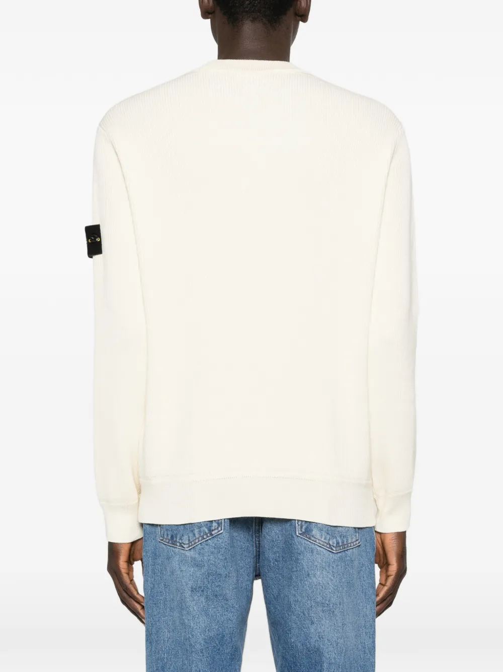 Stone Island Trui met ronde hals en badge Beige