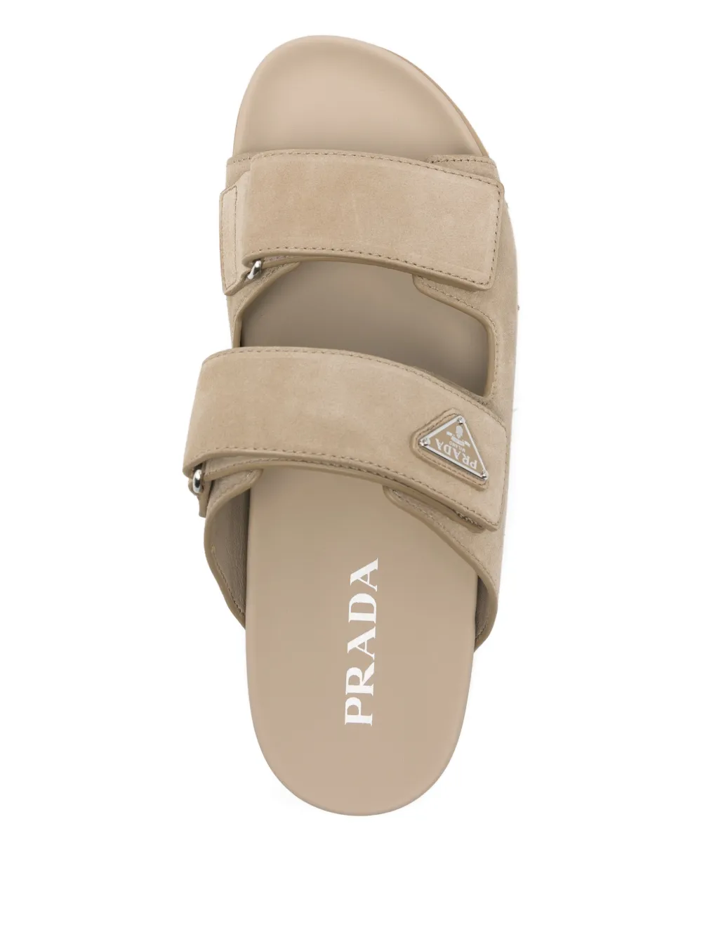 Prada Slippers met logopatch Beige