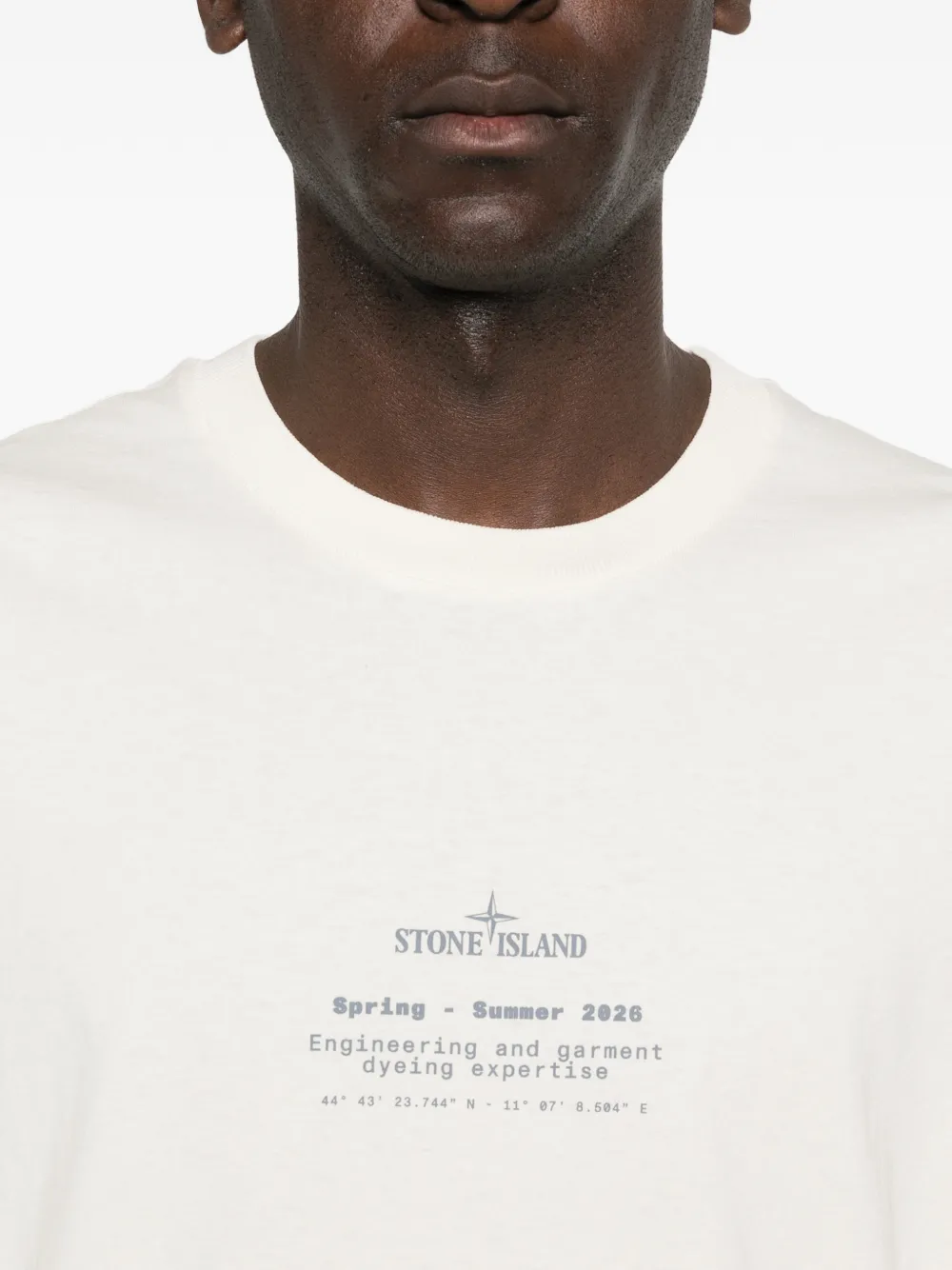 Stone Island T-shirt met ronde hals en print Beige