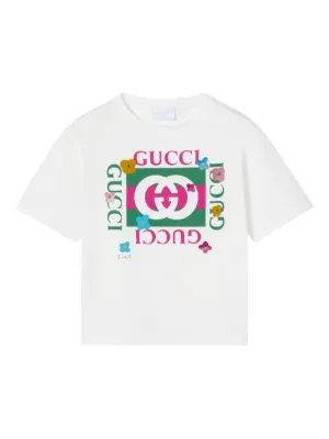 Gucci Kids logo-print Cotton T-shirt | White | FARFETCH ZA