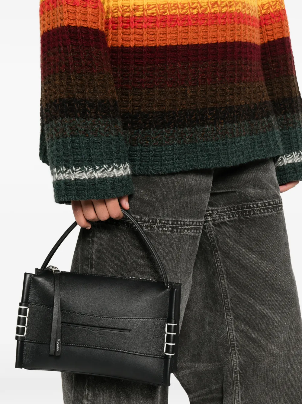 JW Anderson small leather tote bag - Zwart