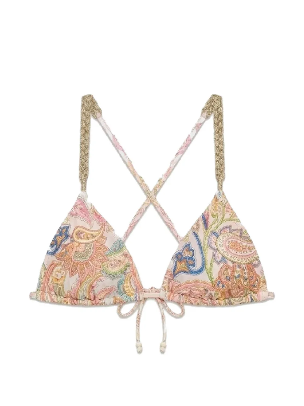 Del Maar Top bikini Taba con stampa paisley - Toni neutri