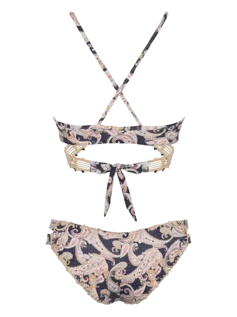 Del Maar Kuali paisley-detail bikini bottoms - Blu