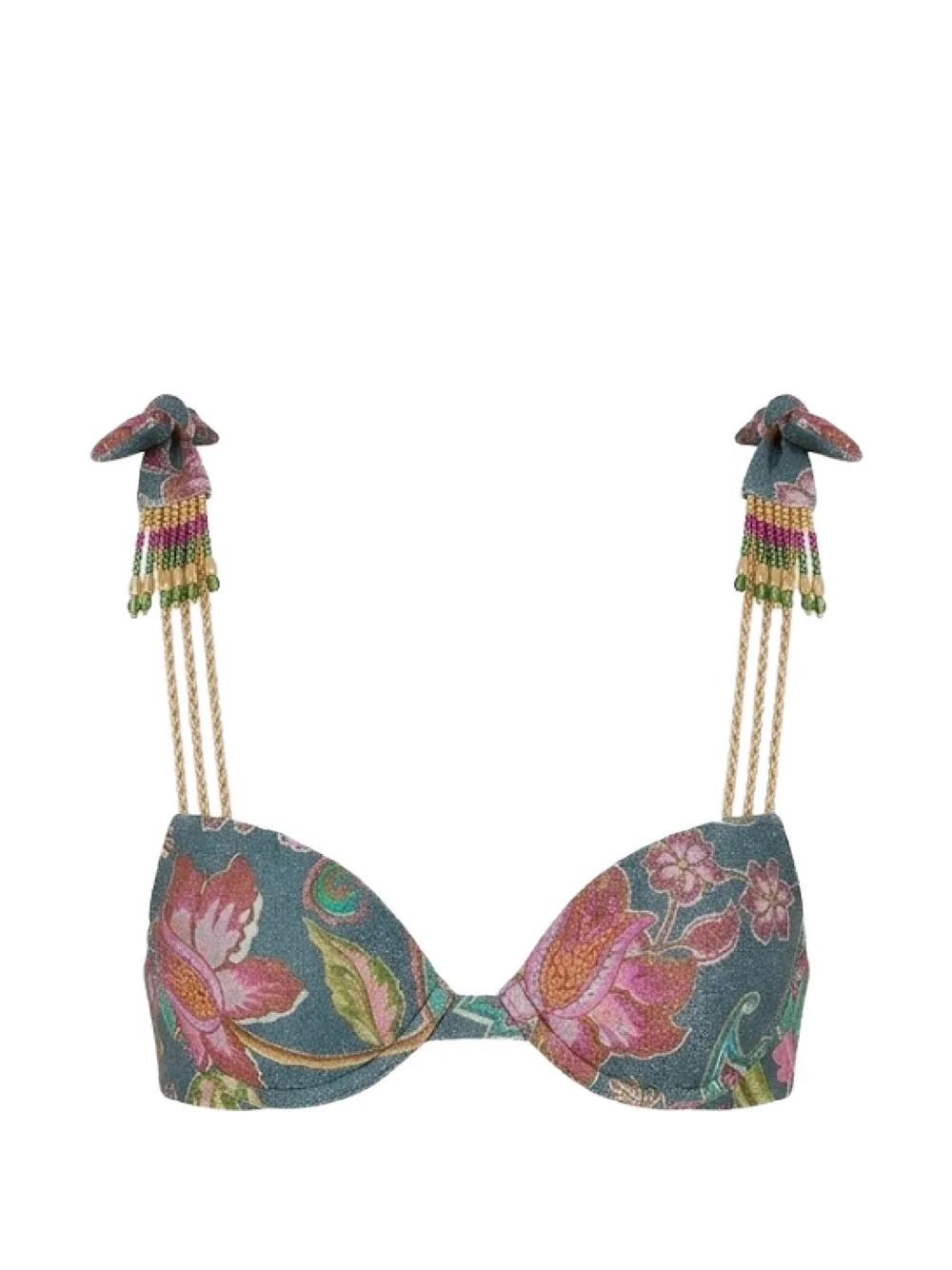 Del Maar Ceiri floral-print bikini top - Verde