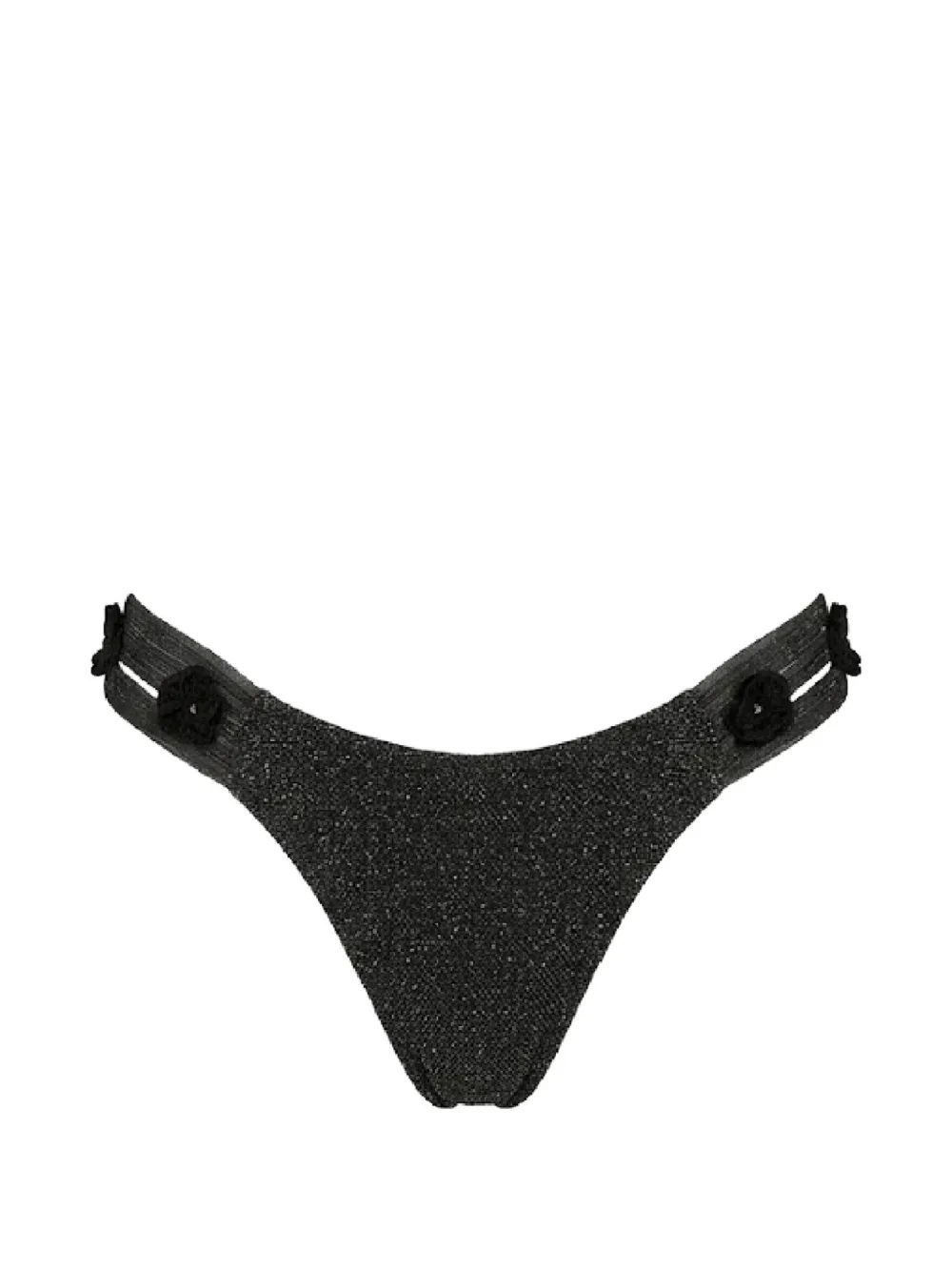 Del Maar Slip bikini Arapy a fiori - Nero