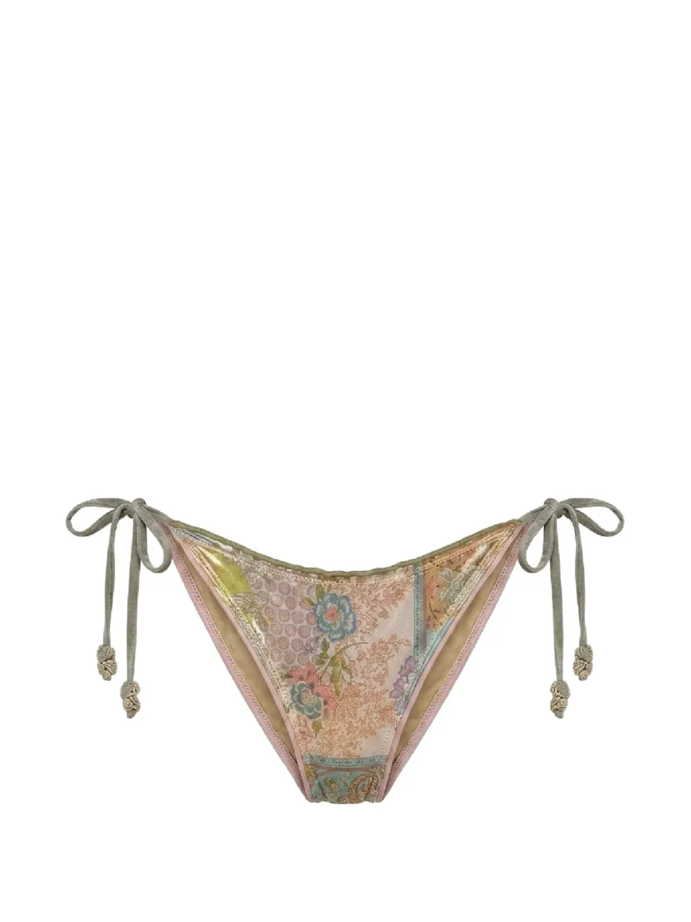 Del Maar Slip bikini Nahual a fiori - Verde