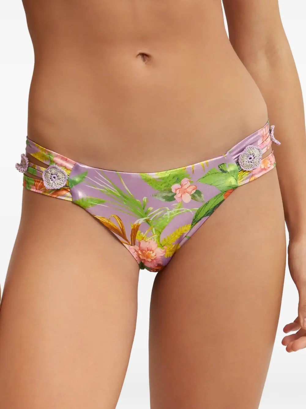 Del Maar Etia floral-print bikini bottoms - Viola