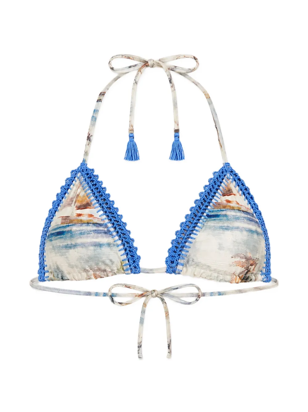 Del Maar Nasqa Bikinioberteil mit gehäkeltem Detail - Blau