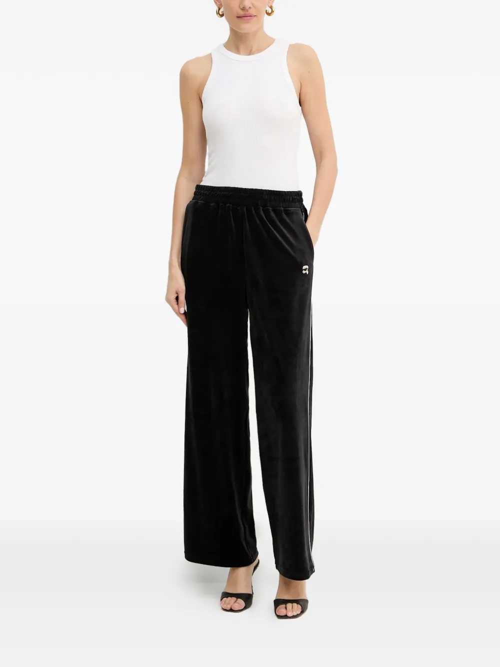 Karl Lagerfeld stripe-detail trousers - Zwart