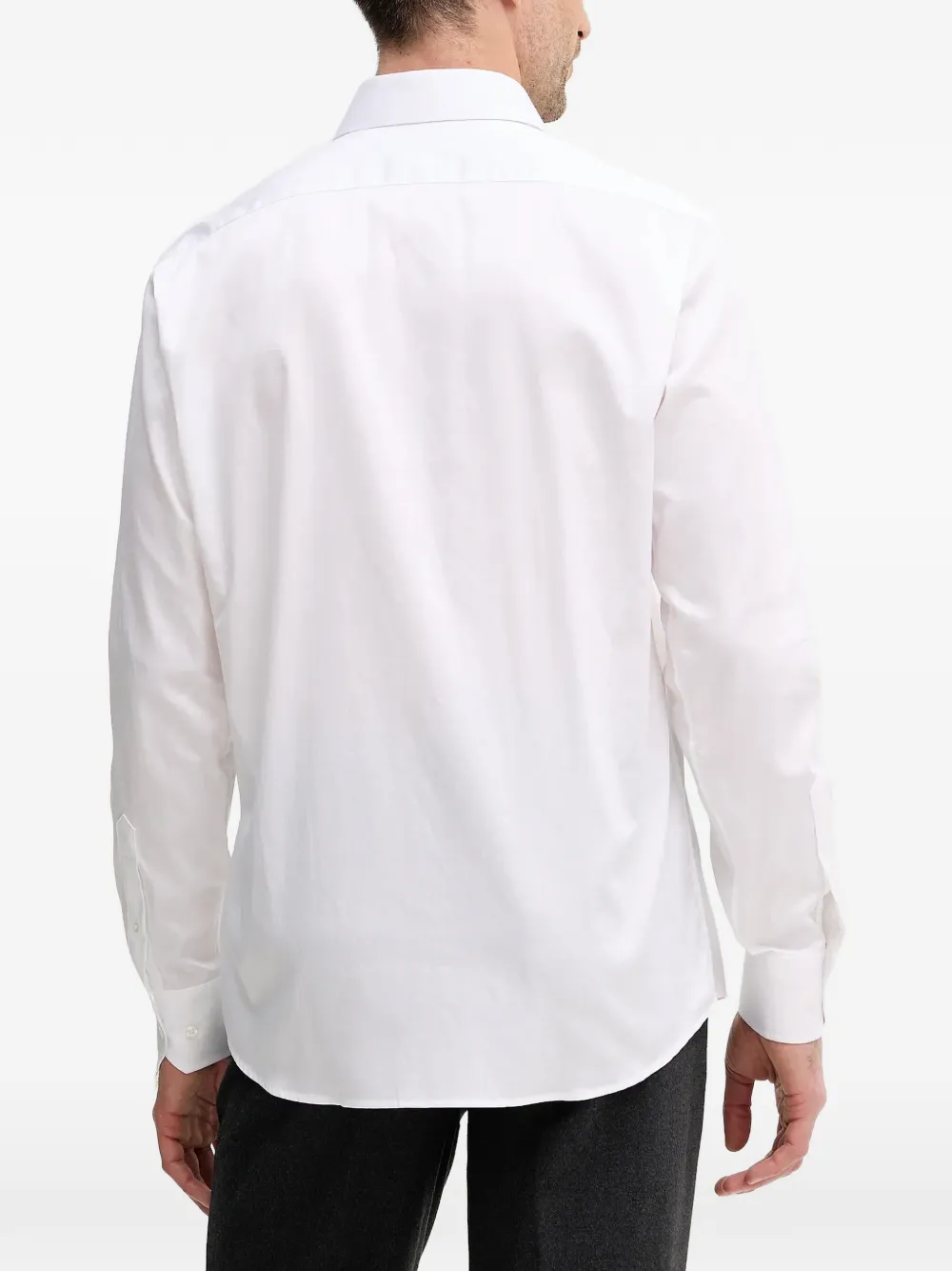 embroidered-logo collar shirt