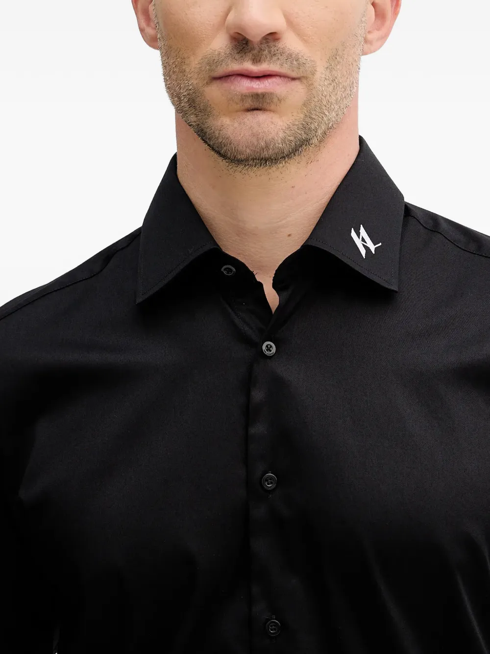 Karl Lagerfeld Overhemd met geborduurd logo Zwart