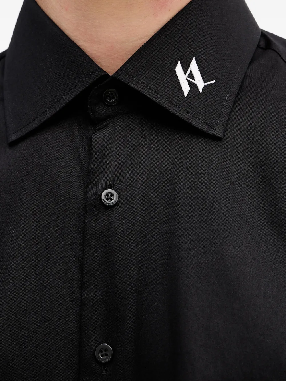 Karl Lagerfeld Overhemd met geborduurd logo Zwart