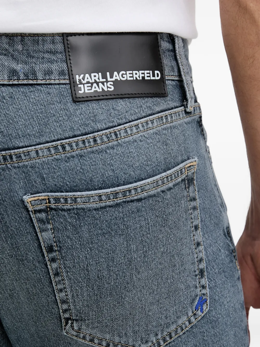 Karl Lagerfeld Jeans met logopatch Blauw