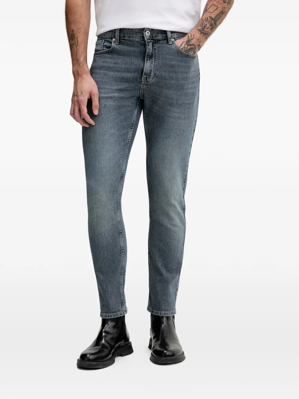 Karl Lagerfeld Jeans logo-patch jeans - Blu