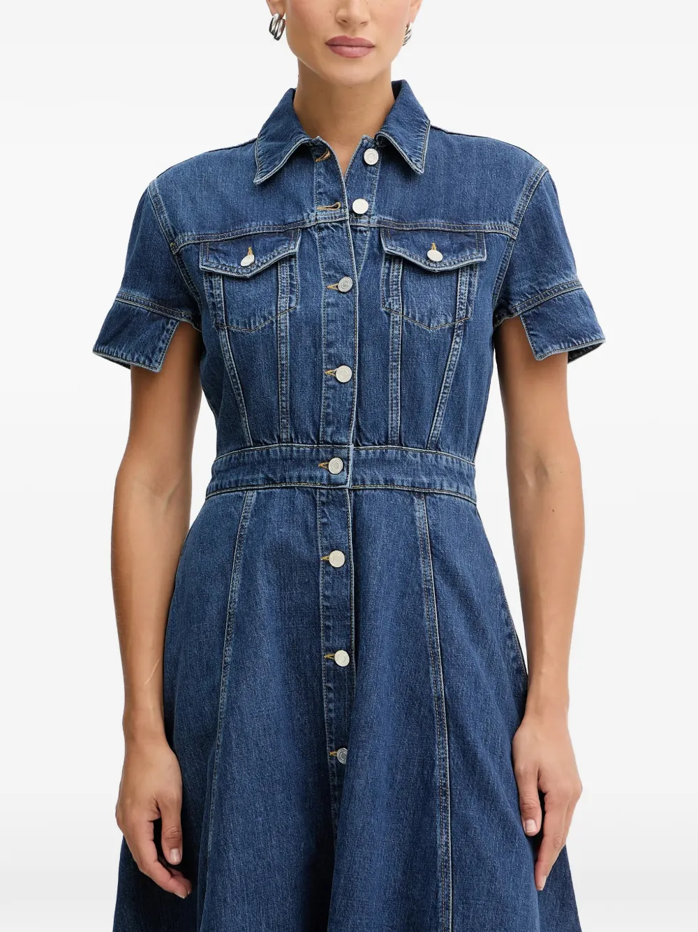 Karl Lagerfeld Denim mini-jurk met knopen Blauw