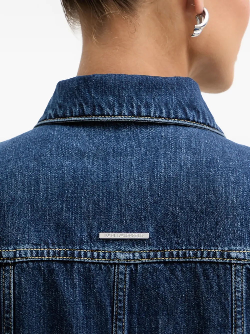 Karl Lagerfeld Denim mini-jurk met knopen Blauw