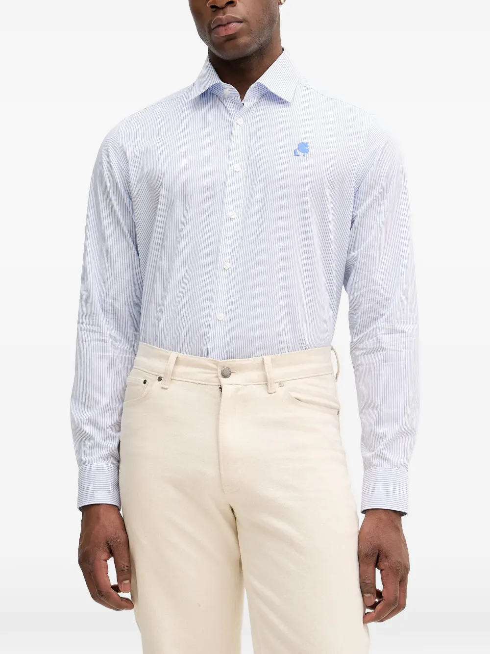 Karl Lagerfeld striped logo shirt - Weiß