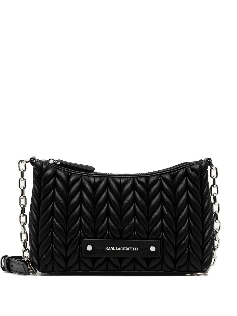 Karl Lagerfeld quilted logo-plaque cross body bag - Nero