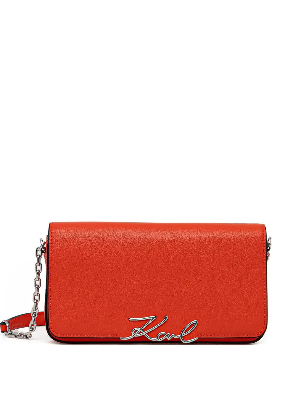 Karl Lagerfeld logo-plaque cross body bag - Arancione