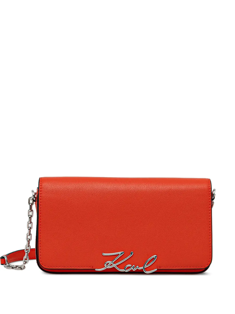 Karl Lagerfeld logo-plaque cross body bag - Arancione