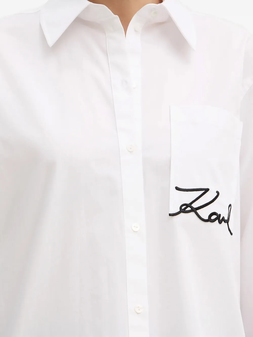 Karl Lagerfeld Blouse met geborduurde zak Wit