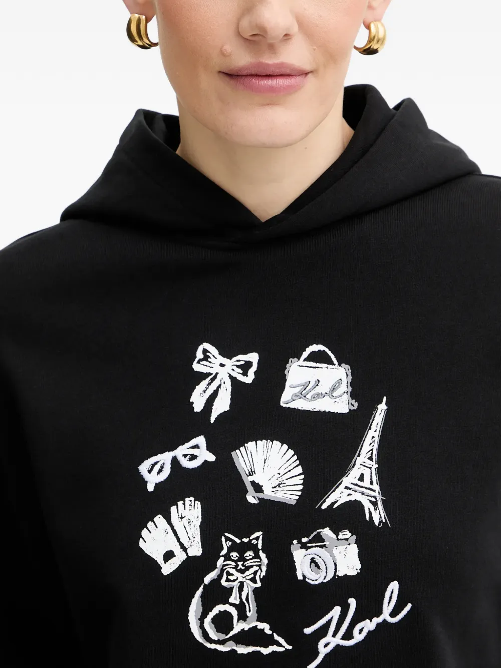 Karl Lagerfeld Hoodie met print Zwart