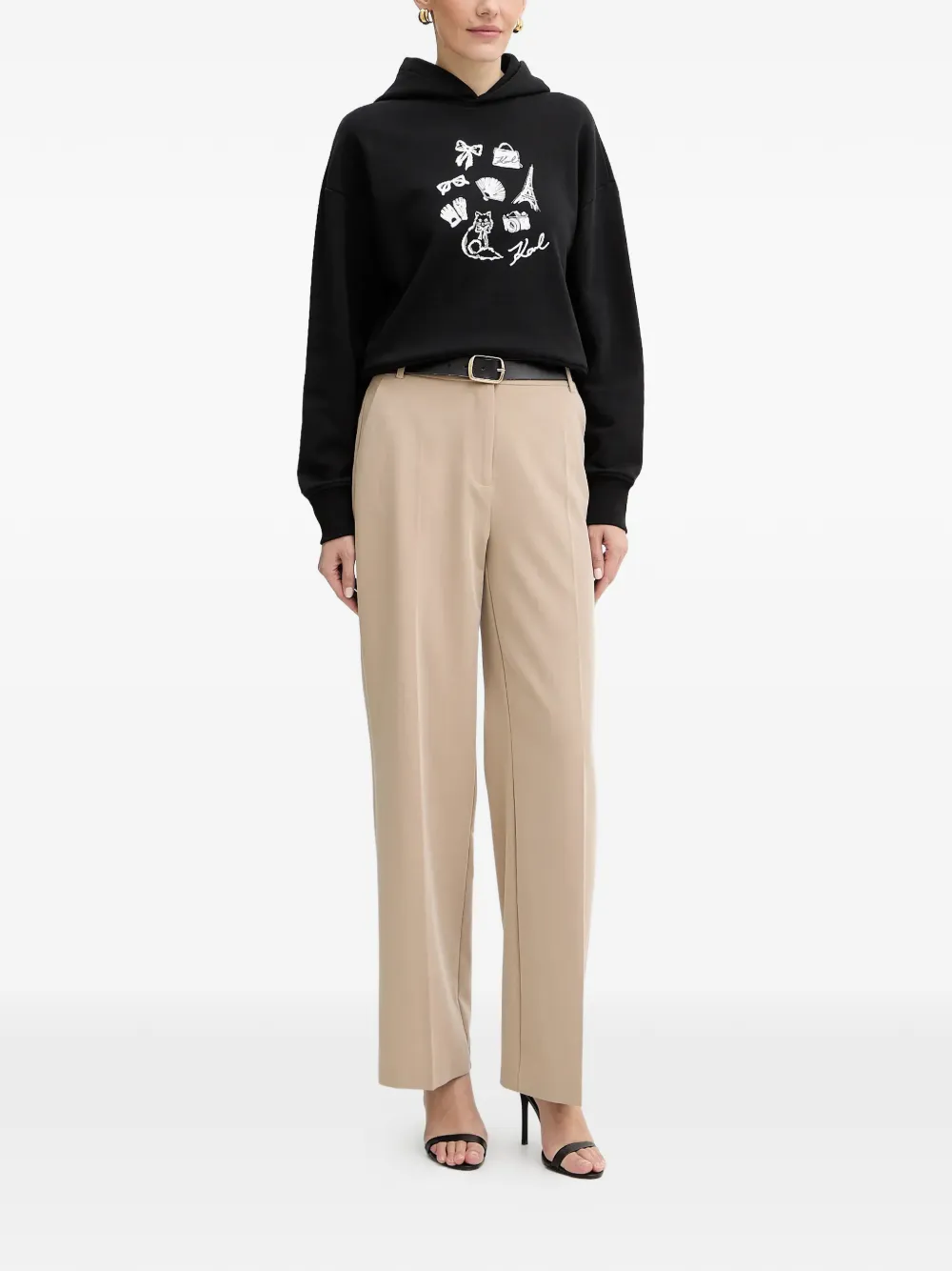 Karl Lagerfeld graphic-print hoodie - Zwart