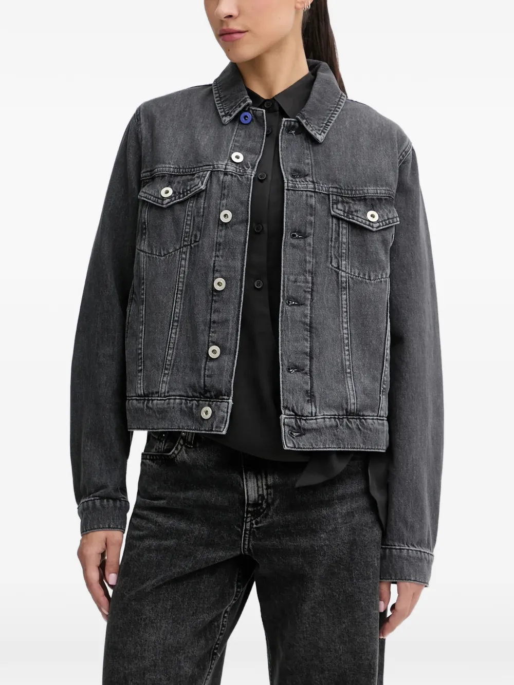 Karl Lagerfeld Jeans denim button jacket - Grigio