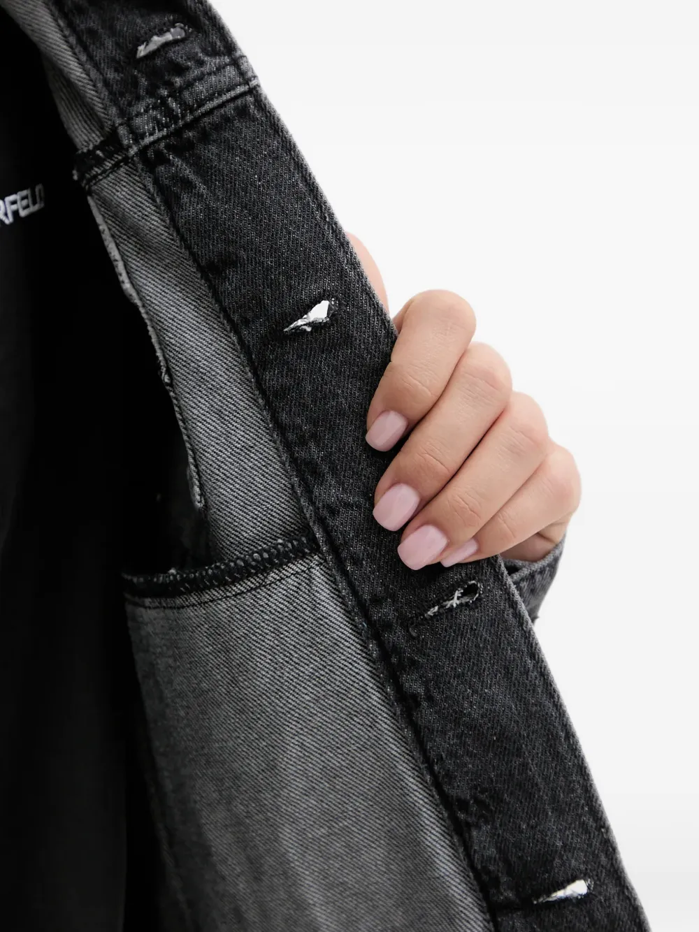 Karl Lagerfeld Jeans Denim jack met knopen Grijs