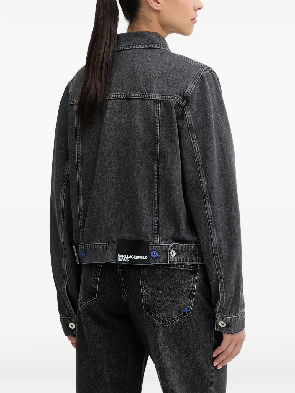  Karl Lagerfeld Jeans Denim Button Jacket - Grey 