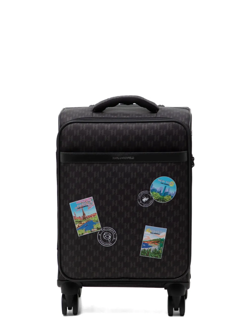 Karl Lagerfeld IKON monogram suitcase - Marrone