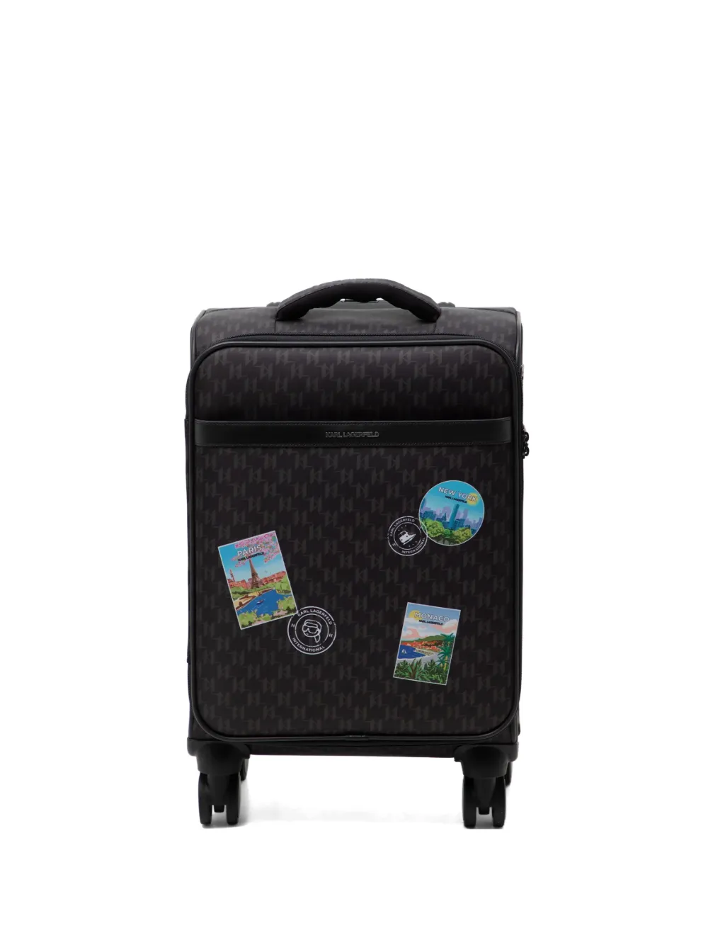 Karl Lagerfeld IKON monogram suitcase - Marrone