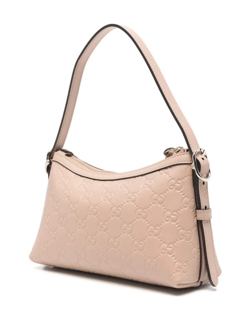 Gucci Kleine schoudertas met GG-reliëf en rits Roze