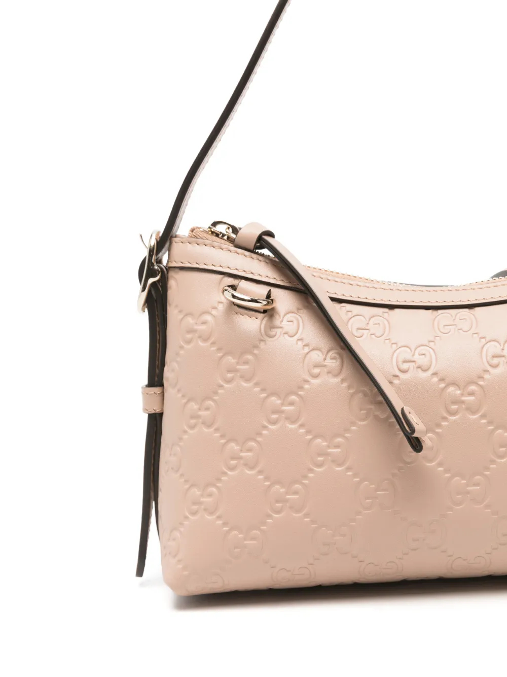 Gucci Kleine schoudertas met GG-reliëf en rits Roze