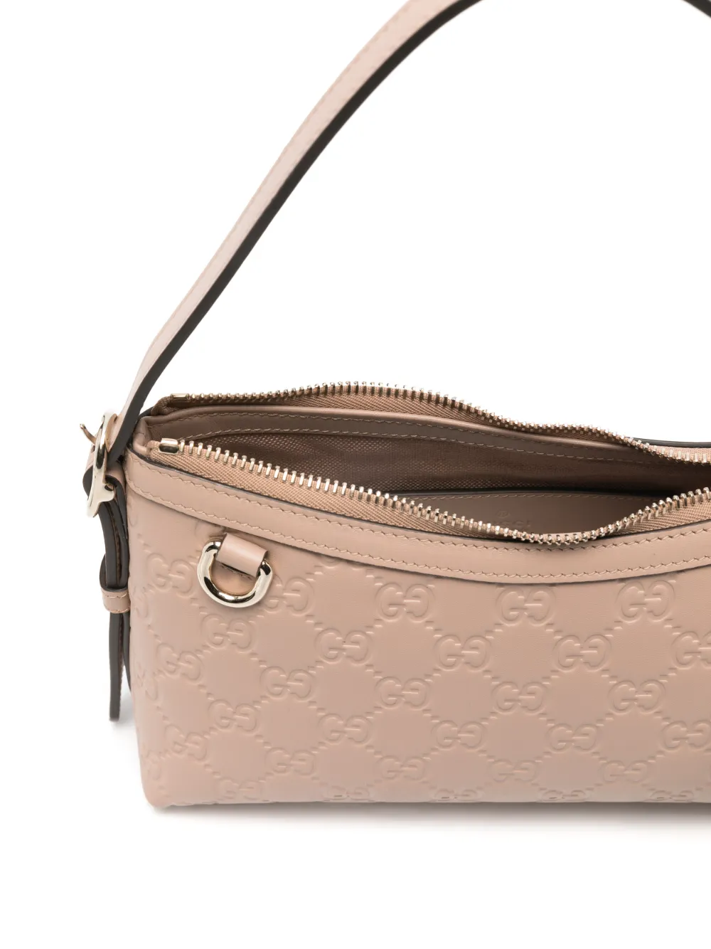 Gucci Kleine schoudertas met GG-reliëf en rits Roze