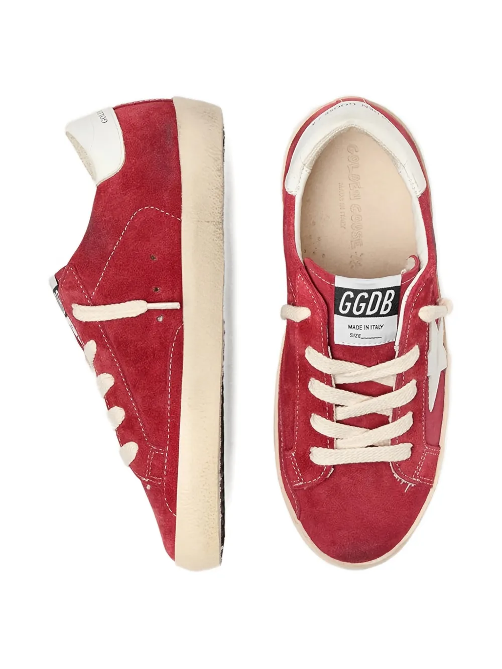 Golden Goose Kids Super-Star suede sneakers Rood