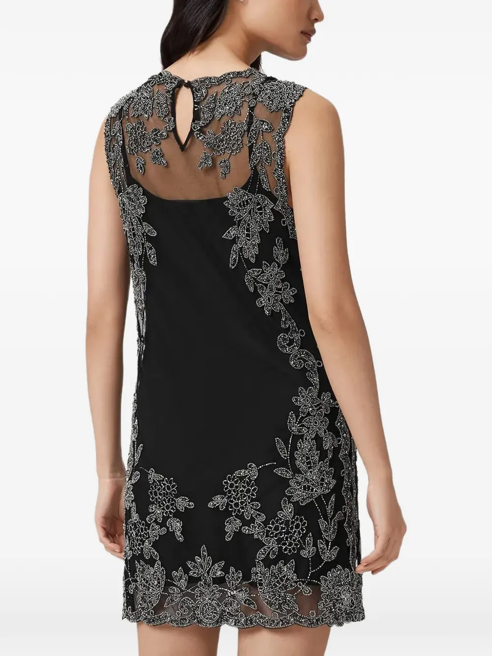 AllSaints Inaya mini-jurk met bloemendetail Zwart