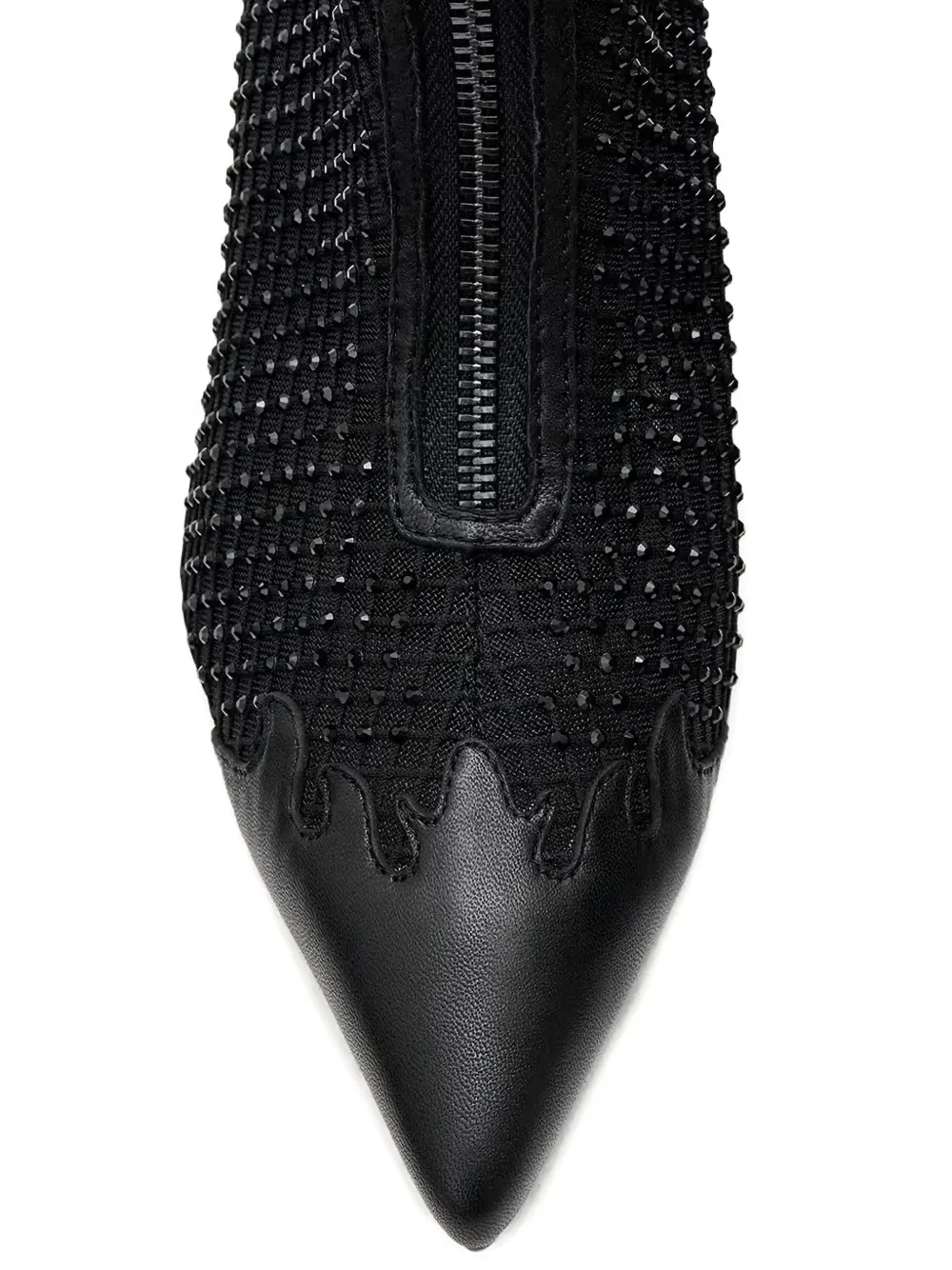 AllSaints Natasha mesh high-heel ankle boots Zwart