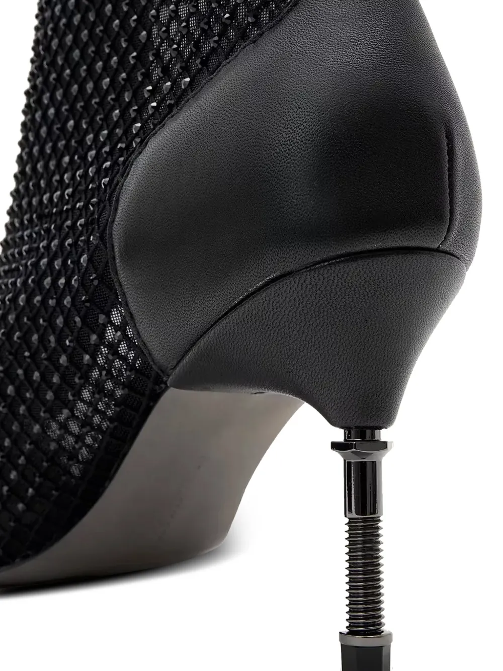 AllSaints Natasha mesh high-heel ankle boots Zwart