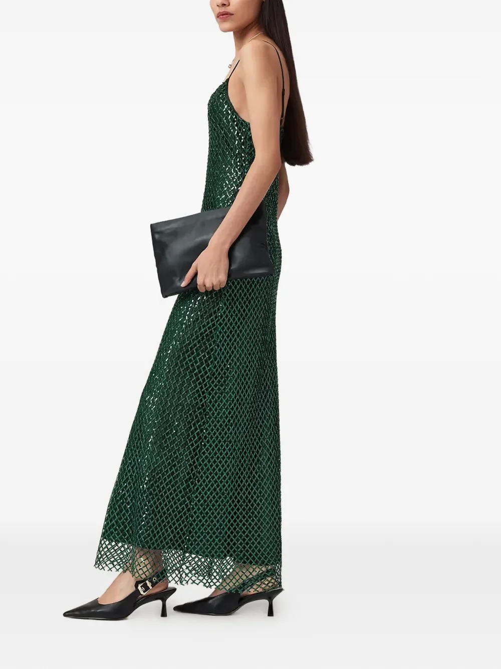 AllSaints Chantelle spaghetti-strap maxi dress - Groen