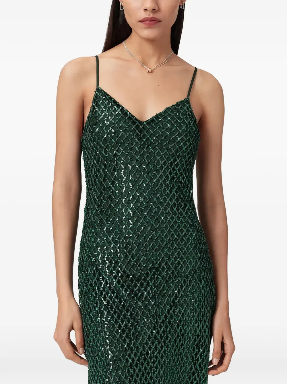 AllSaints Chantelle maxi-jurk met spaghettibandjes Groen
