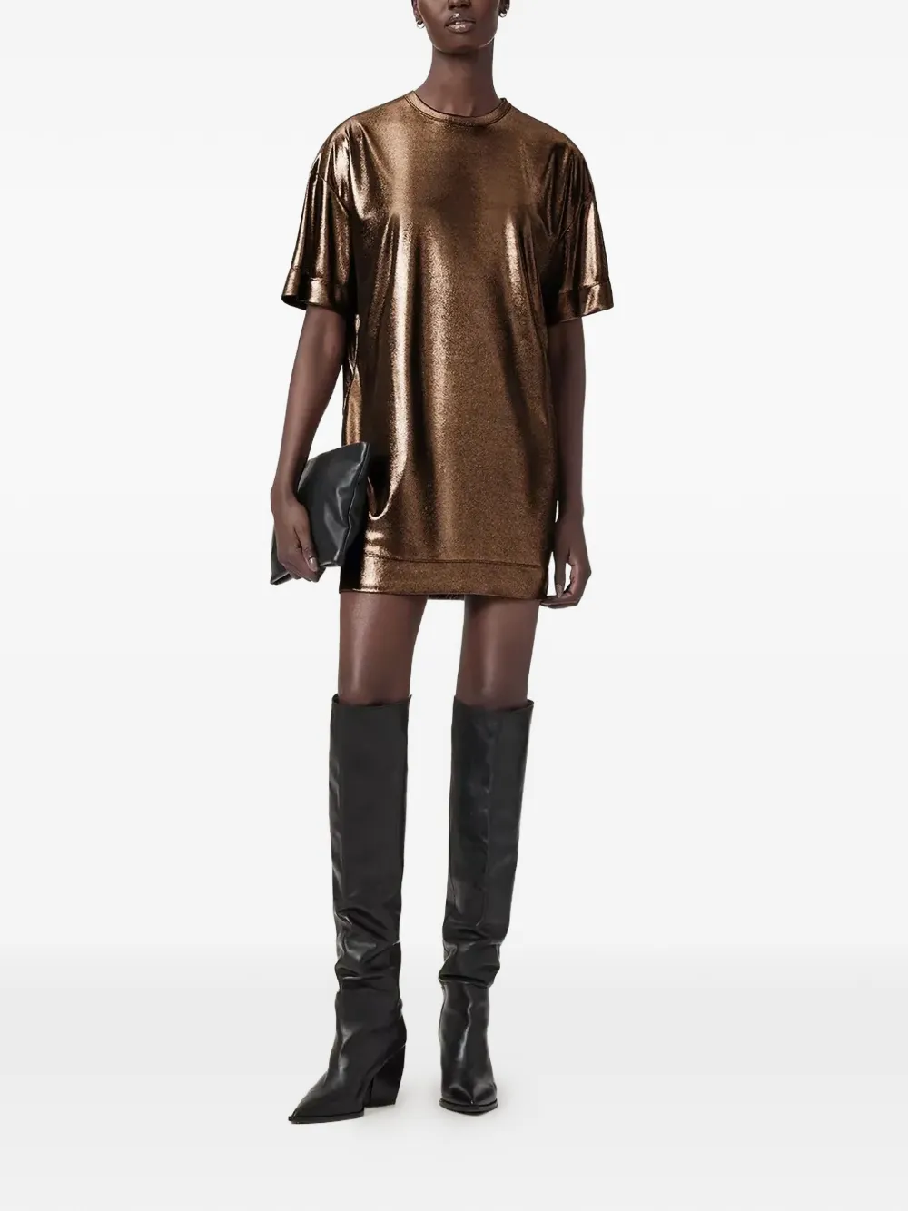  Allsaints Short-sleeve Mini Dress - Brown 