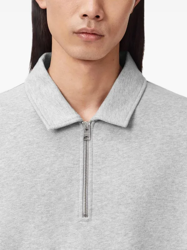 ジッパー付きグレーポロシャツ AllSaints ジップカラーポロシャツ | グレー | FARFETCH JP