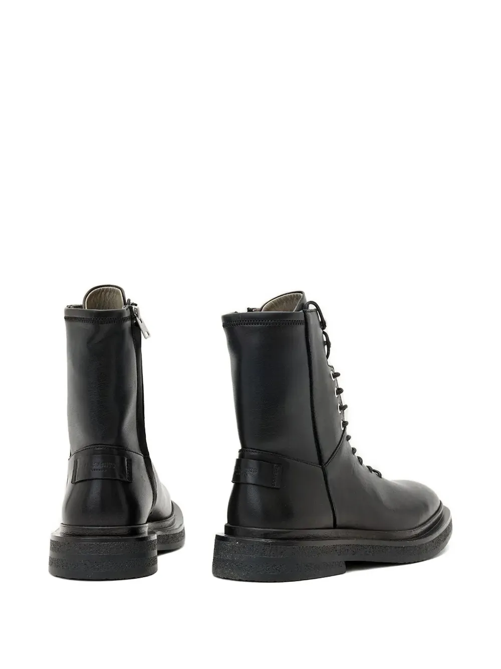 AllSaints Escher lace-up zip combat boots Zwart