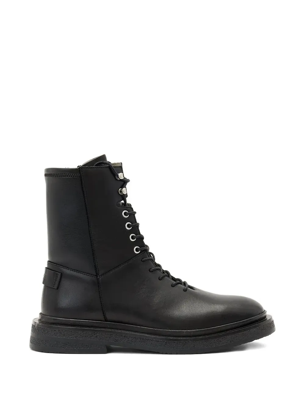 AllSaints Escher lace-up zip combat boots Zwart