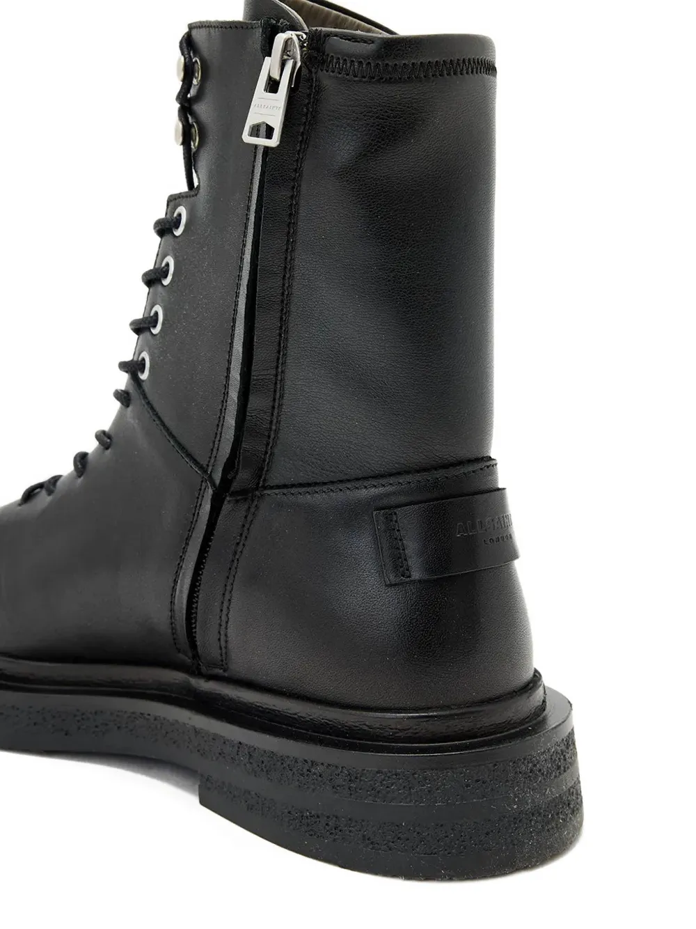 AllSaints Escher lace-up zip combat boots Zwart