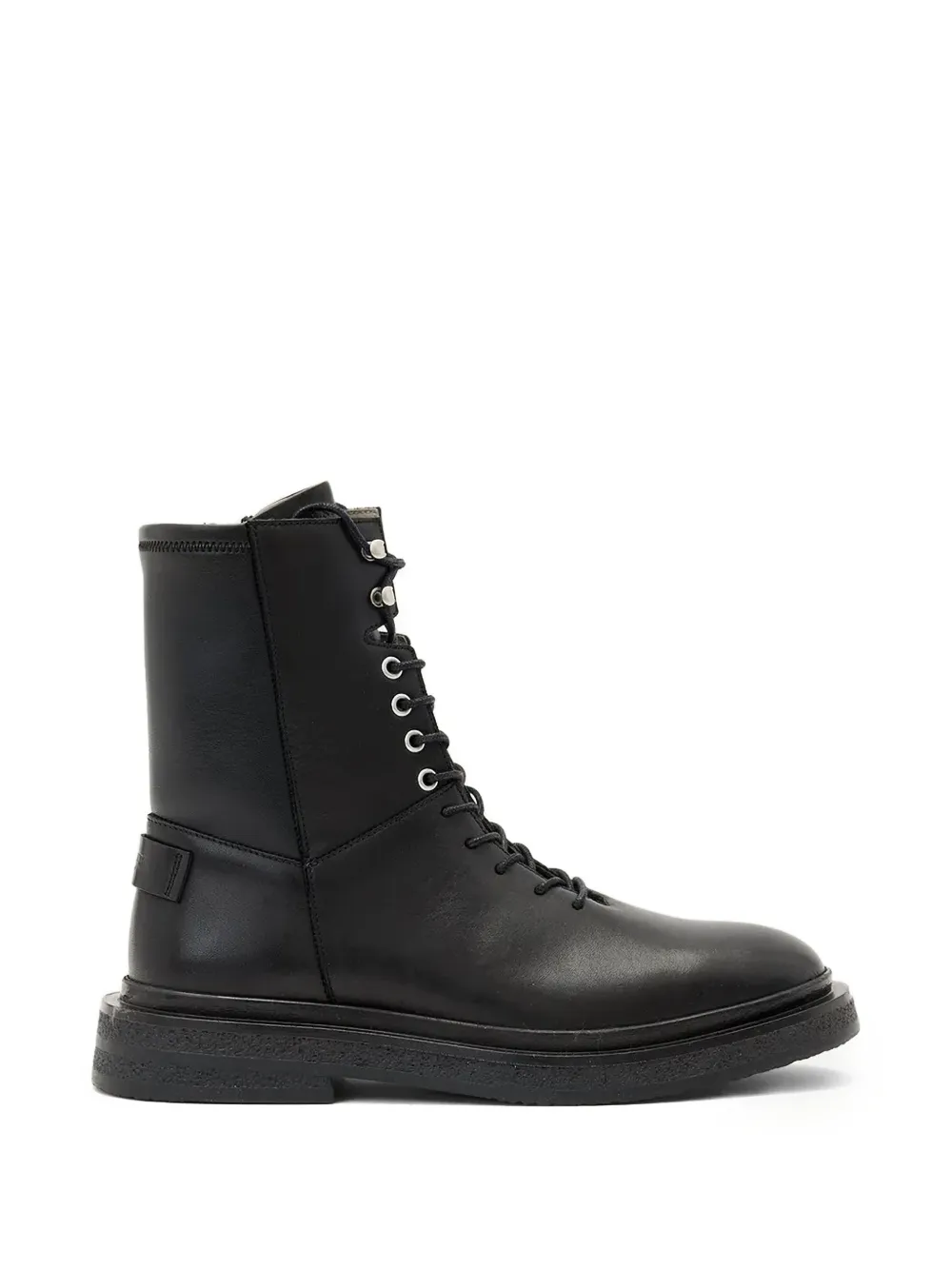 AllSaints Escher lace-up zip combat boots Zwart