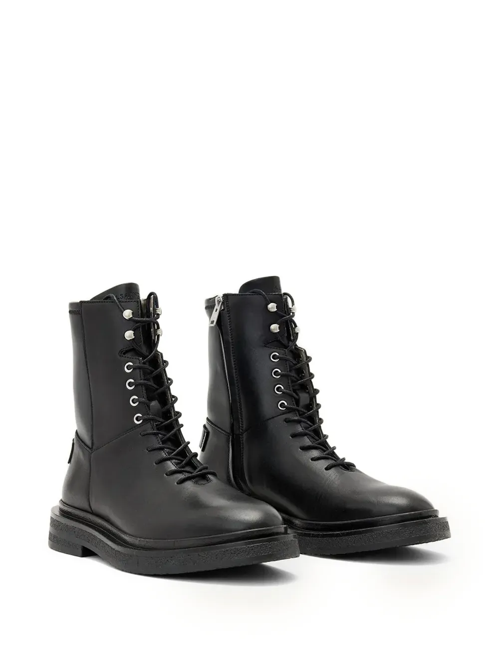Escher Lace-Up Zip Combat Boots