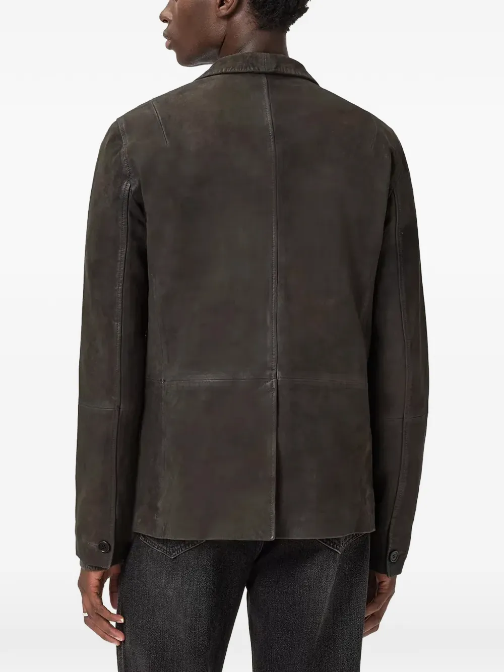  Allsaints Monet Waxed Suede Blazer - Brown 